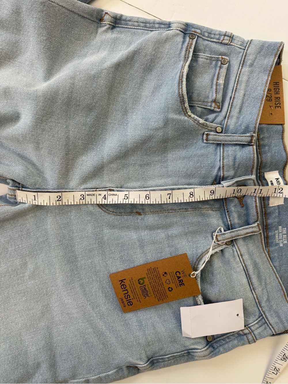 kensie Vintage Luxe Light Blue High-Rise Jeans - Picture 7 of 9